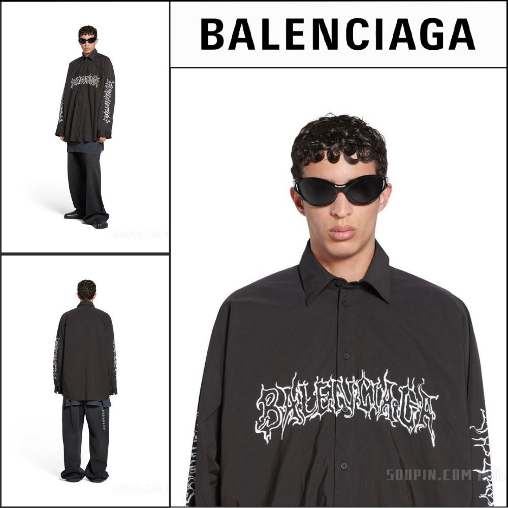 【BALENCIAGA】DIY Metal Outline Engineered Shirt Oversized
