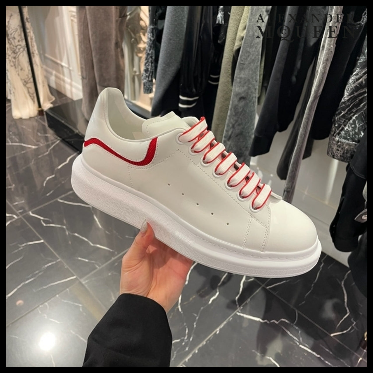 【Alexander Mcqueen】Upper LEA Sneakers White Red