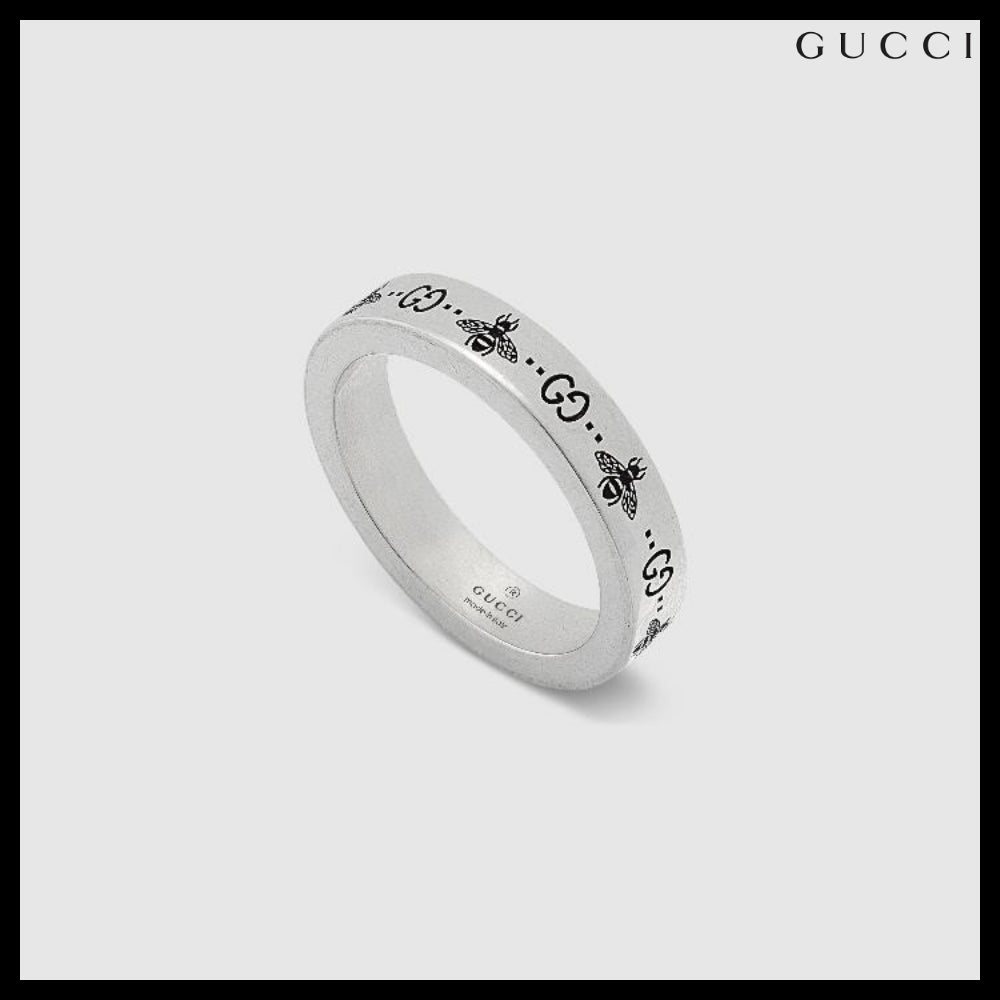 【GUCCI】GG BEE Bee Logo Engraving Ring SILVER