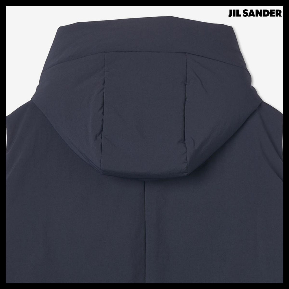 【Jil Sander】Gilet Hooded Puffer Vest Navy