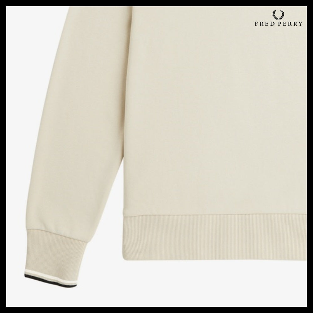 【FRED PERRY】Baseline Half Zip Sweatshirt V54 Oatmeal
