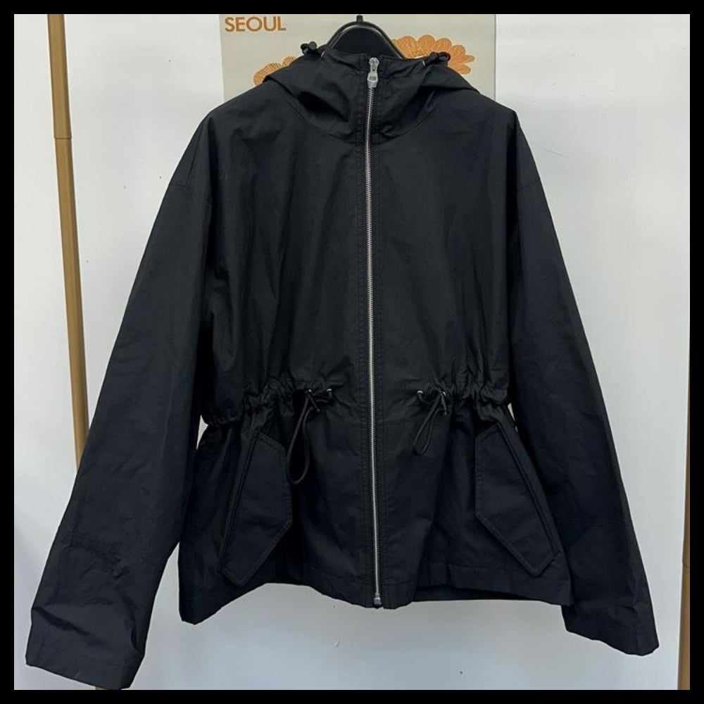 【BURBERRY】MEDLEY Drawstring Cotton Hooded Jacket Black