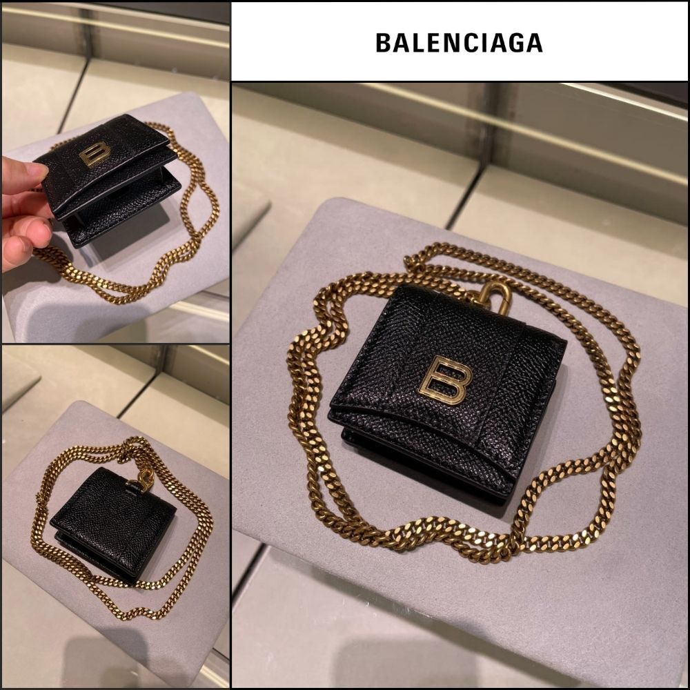 【BALENCIAGA】Hourglass AirPods Holder Gold Black