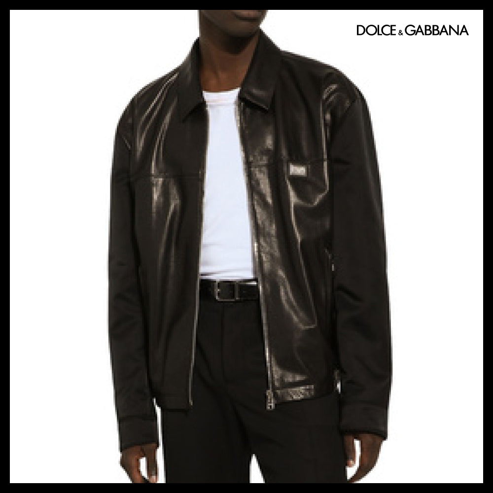 【Dolce & Gabbana】FABRIC AND LEATHER JACKET