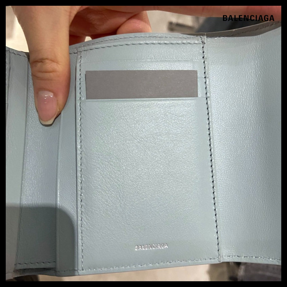 【BALENCIAGA】Envelope Bifold Wallet Aqua