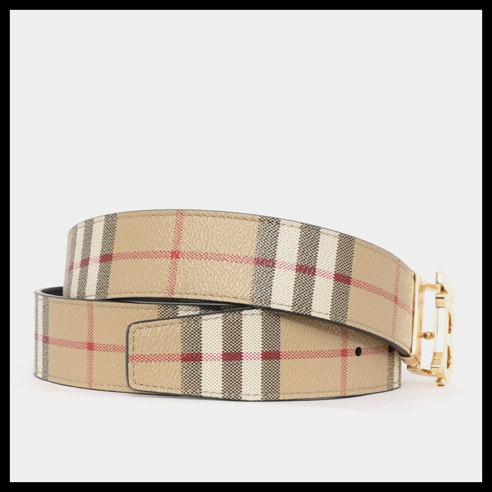 【Burberry】Vintage check reversible belt