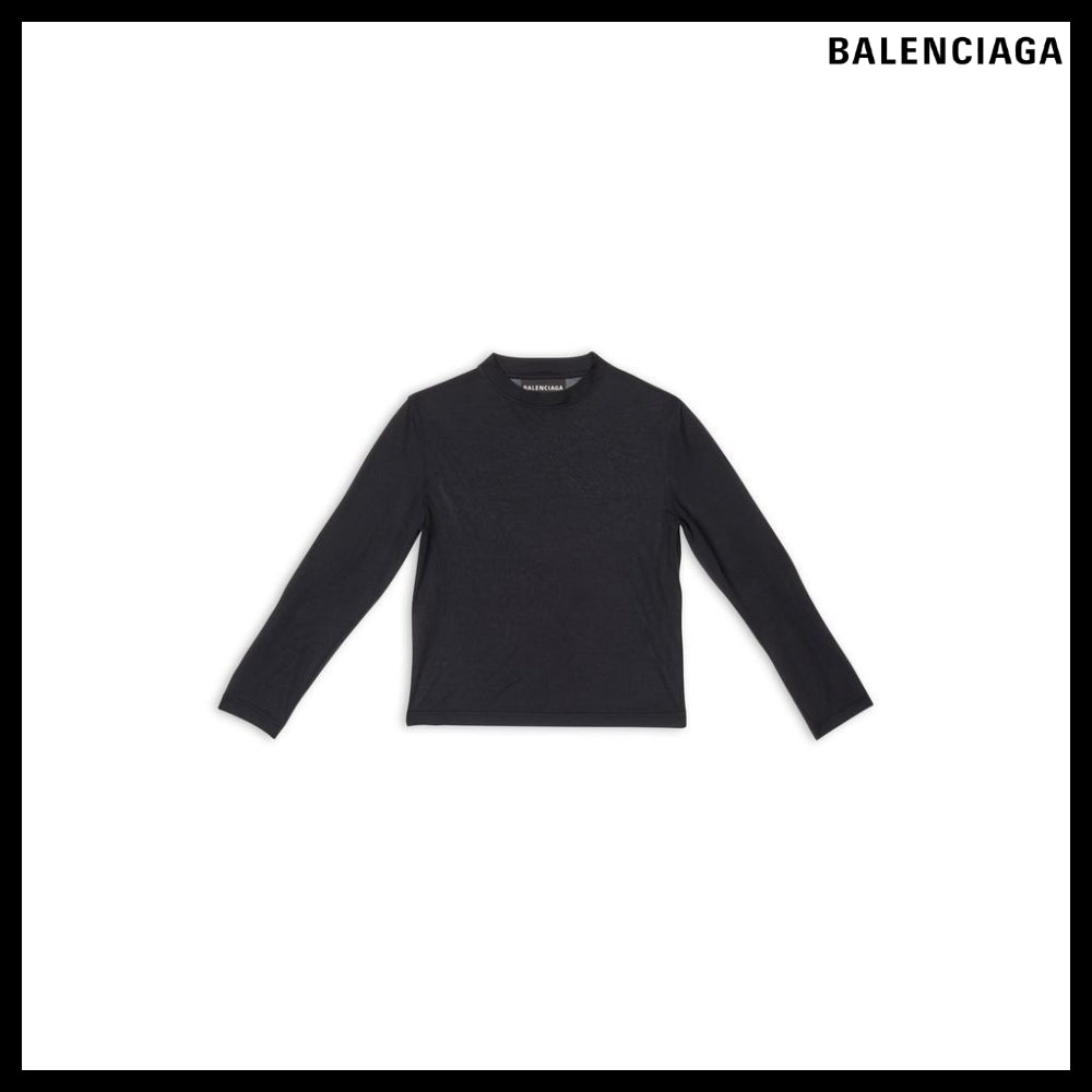 【BALENCIAGA】Tab Fitted Long Sleeve T-Shirt Black