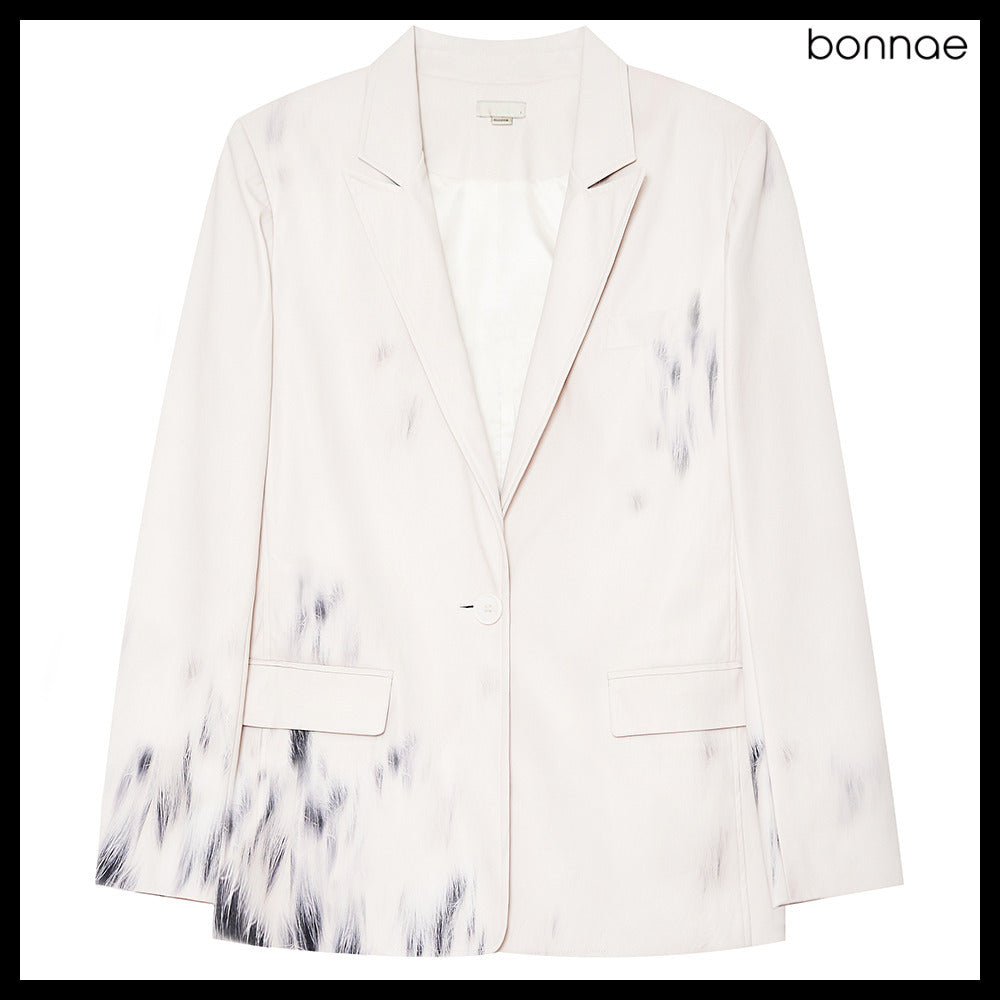 【Bonnae】Faux Leather Blazer 2Colors