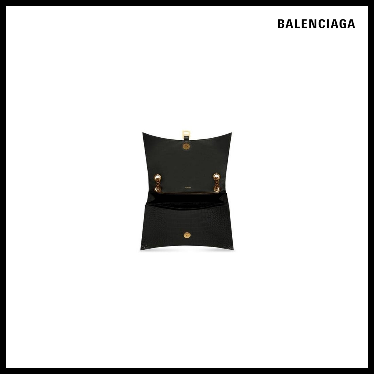 【BALENCIAGA】Crush Large Chain Bag Crocodile Embossed