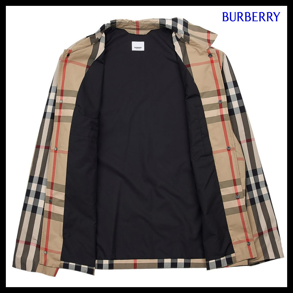 【Burberry】Men’s Check Nylon Jacket