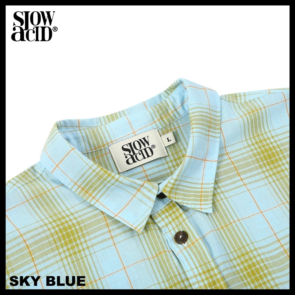 【SLOW ACID】TXT着用 SUMMER LIGHT CHECK SHIRT 2COLOR