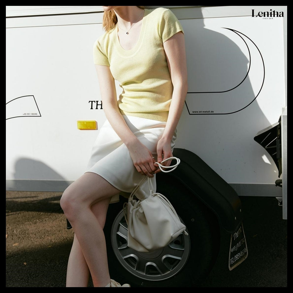 【LENINA】Floria Shoulder Cross Bag White