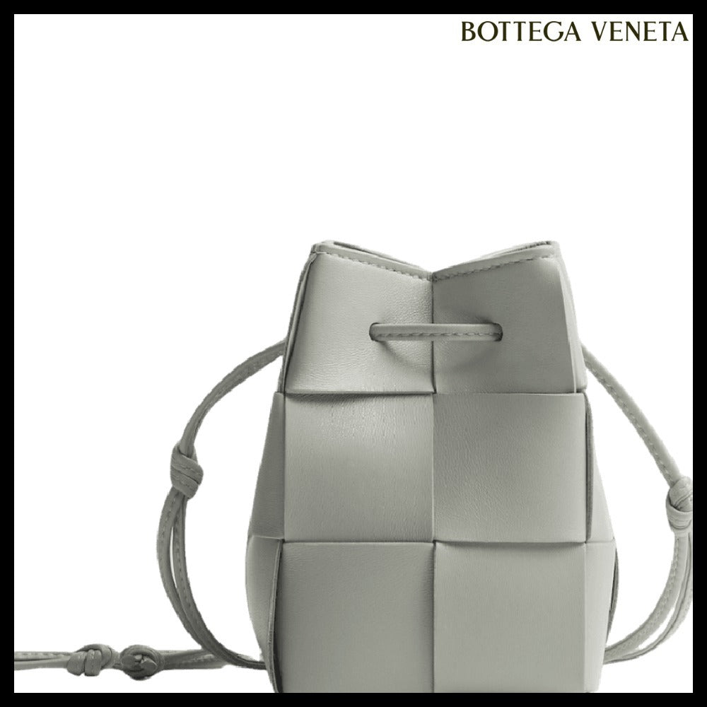 【BOTTEGA VENETA】Mini Cassette Bucket Bag Agate Gray