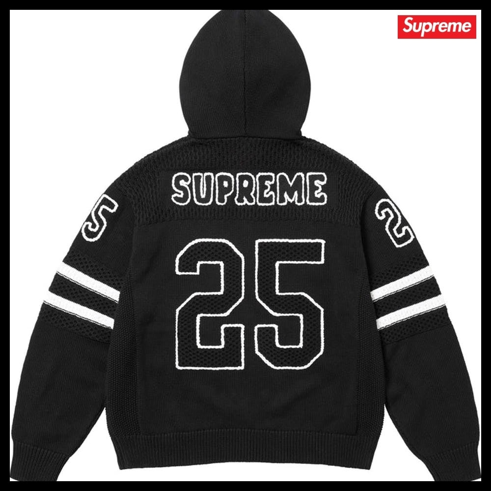 【Supreme】Sports Zip Up Hooded Sweater Black 25SS
