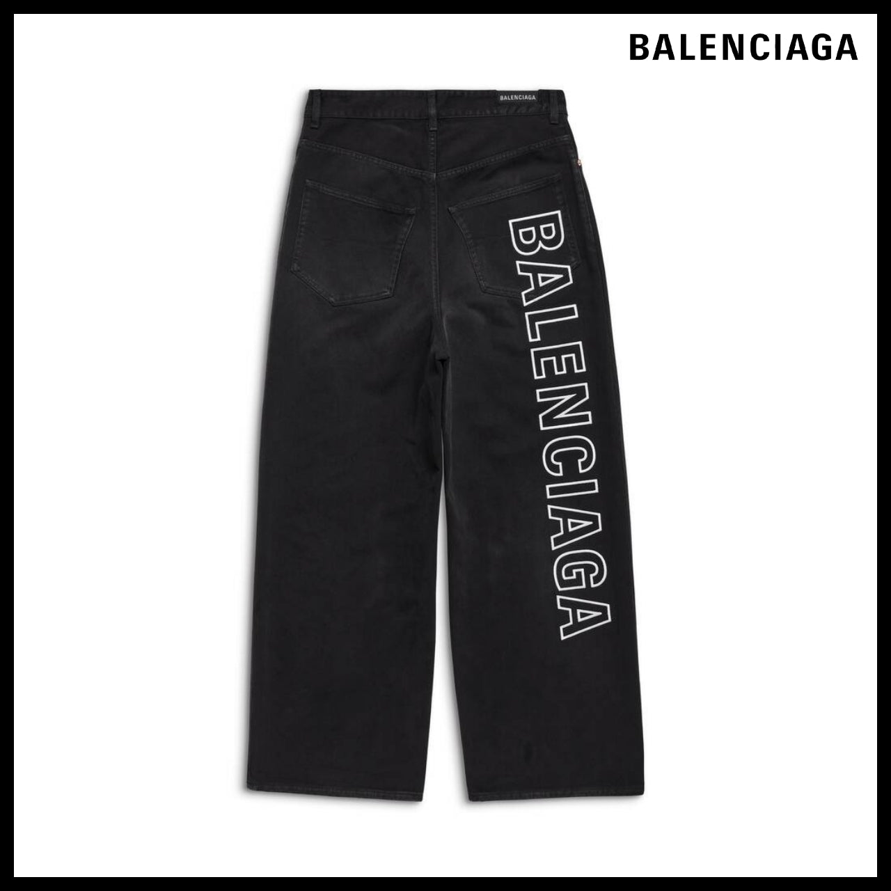 【BALENCIAGA】Outline Baggy Pants Black