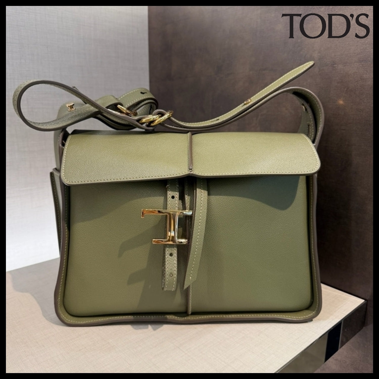 【TOD'S】TSB Timeless Leather Messenger Shoulder Bag