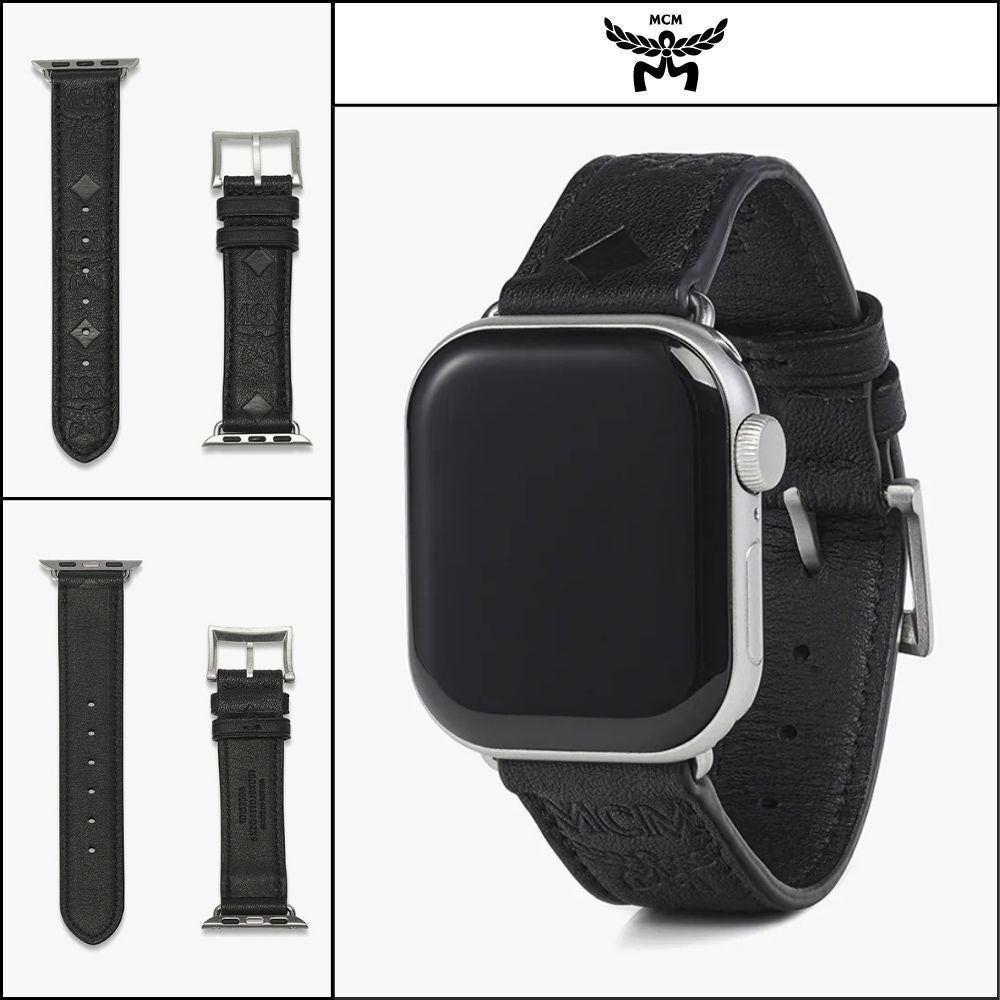 【MCM】Embossed Monogram Leather Apple Watch Band