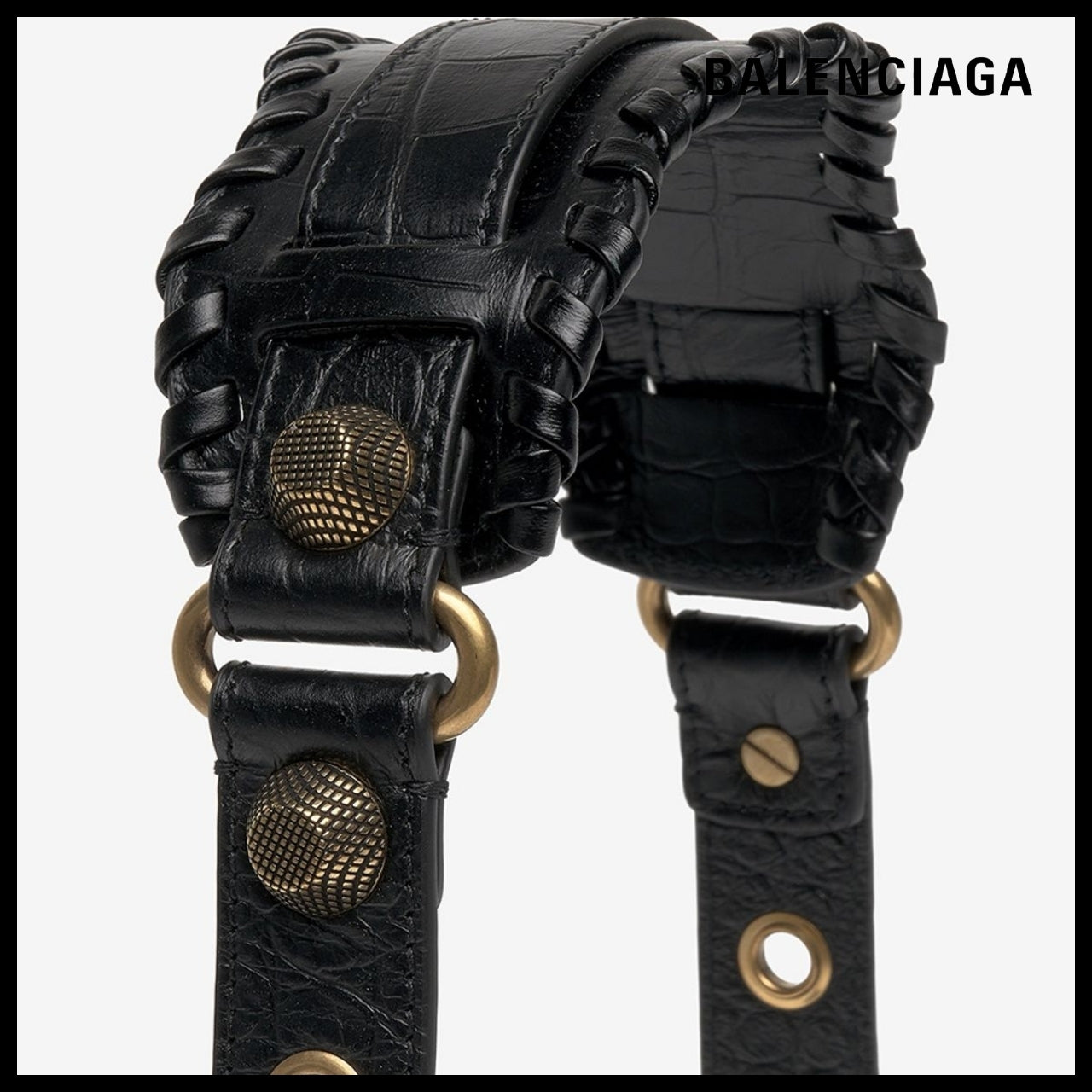 【BALENCIAGA】Le Cagole XS Shoulder Bag Crocodile Embossed