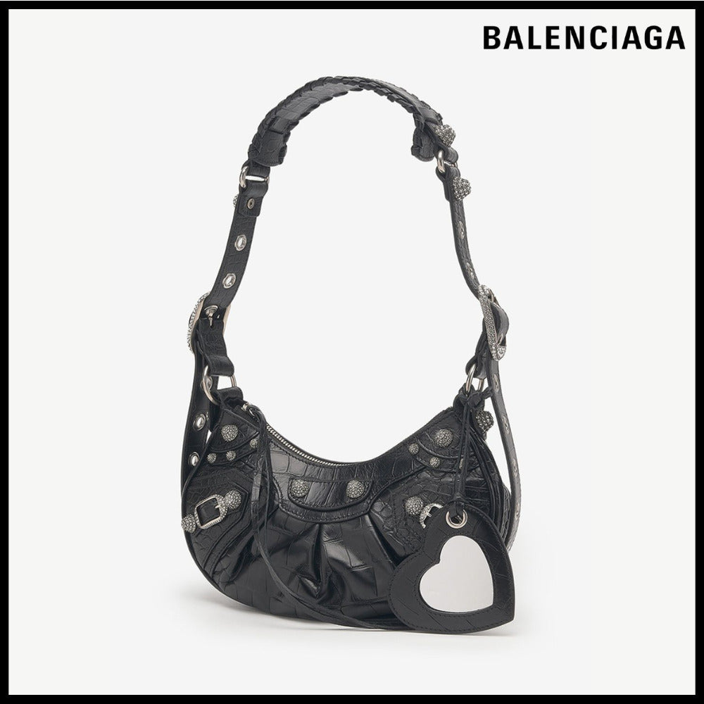 【BALENCIAGA】Crocodile Embossed Le Cagole XS Shoulder Bag