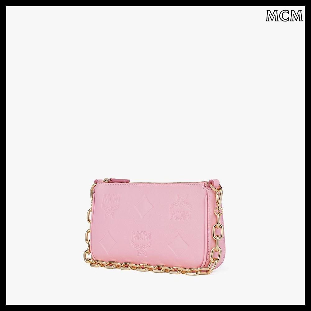 【MCM】Aren maxi monogram leather chain crossbody