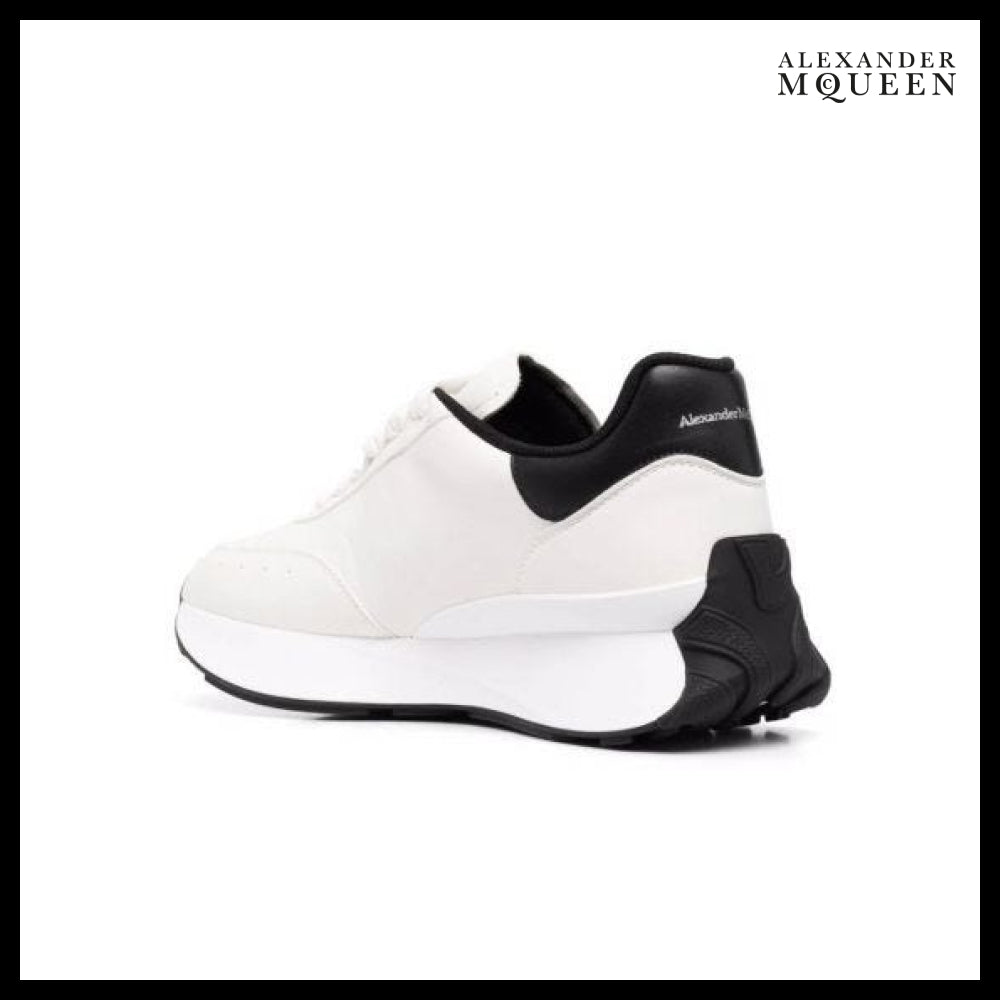 【Alexander Mcqueen】White Oversized Logo-Embossed Sneakers