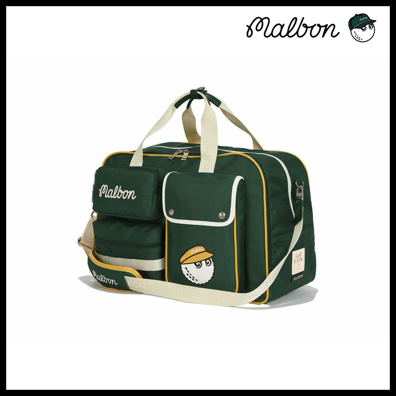 【Malbon Golf】Multi-Pocket Boston Bag 2Colors