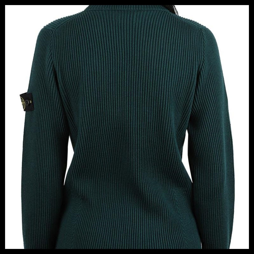 【STONE ISLAND】 Kids Wappen Patch Ribbed Pullover Knit