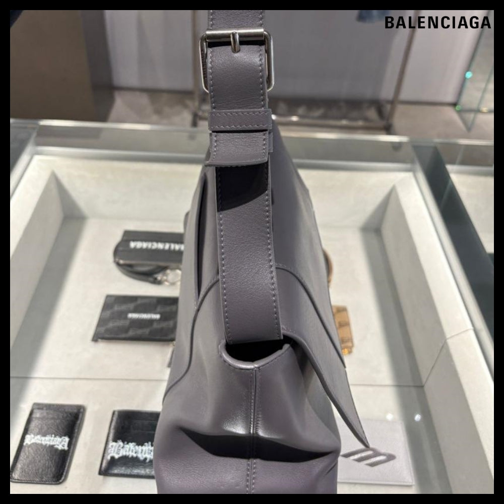 【BALENCIAGA】Downtown Medium Shoulder Bag Grey