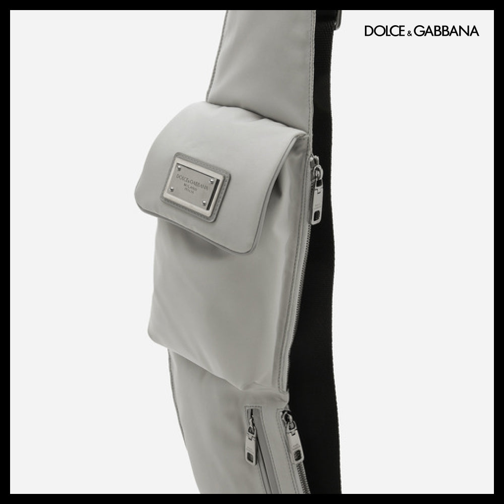 【Dolce & Gabbana】Cross NYLON BELT BAG Gray