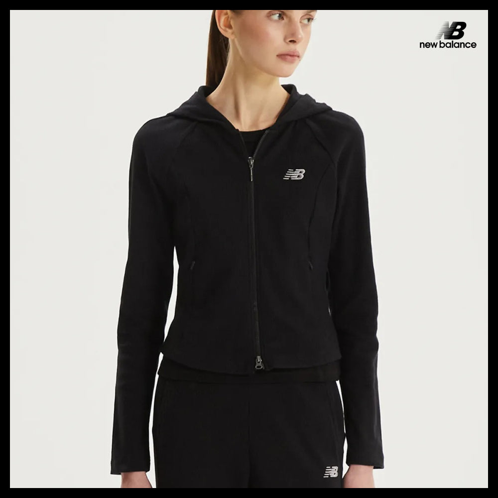 【New Balance】Women's Soft Fresh Ribbed Hooded Two Way Zip