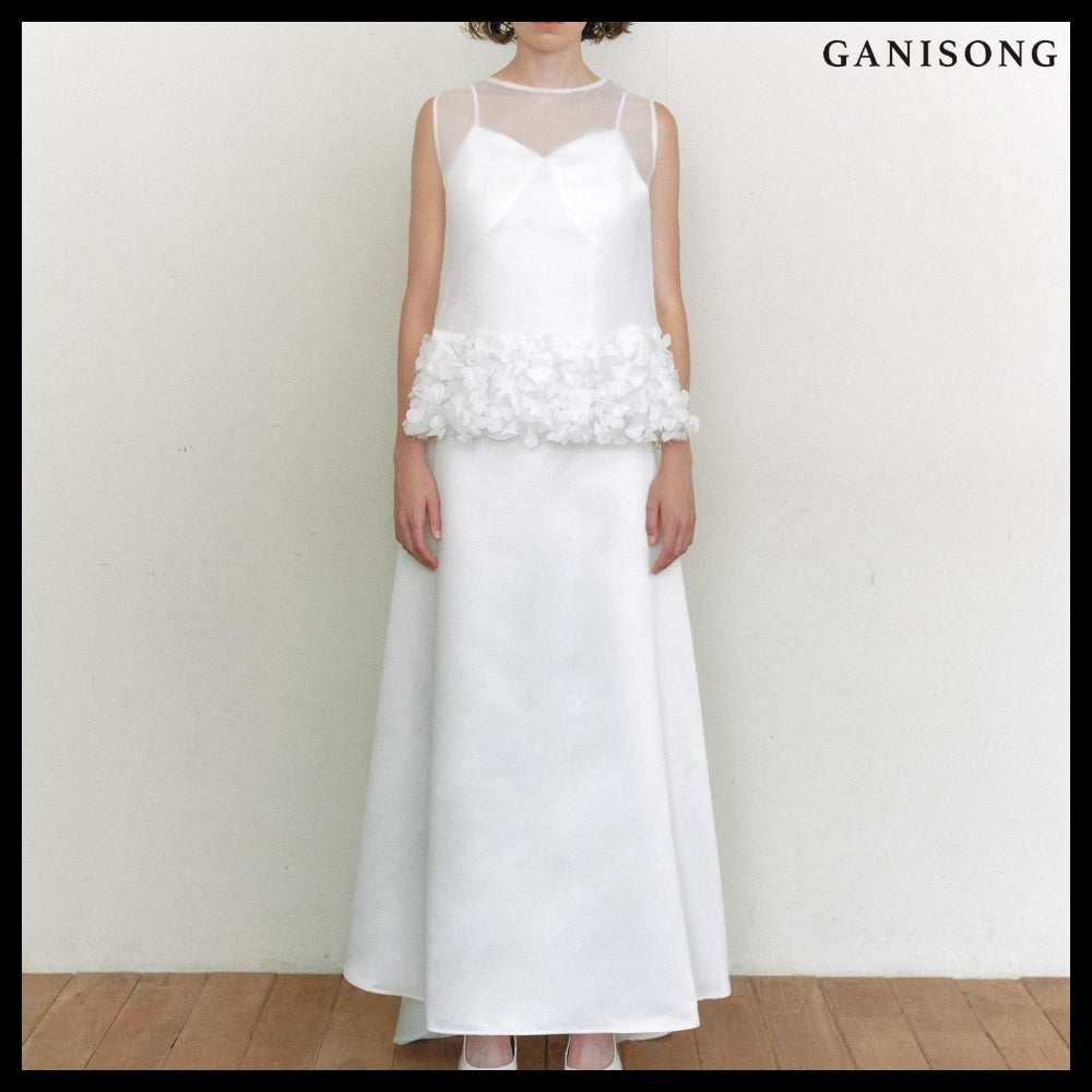 【GANISONG】Bridal Susu Vest Dress White