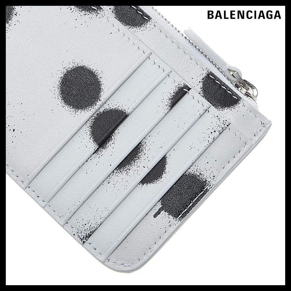BALENCIAGA Spray Polka Dot Print Card Holder