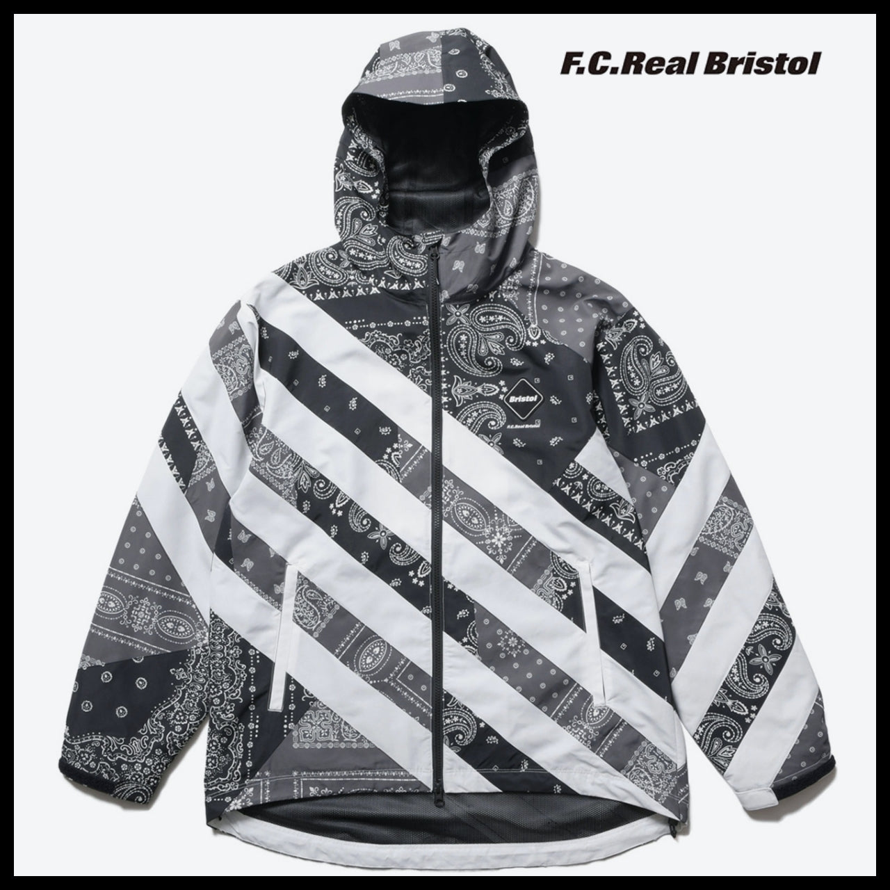 【F.C.REAL BRISTOL】PATCHWORK STRIPE PRACTICE JACKET 2Colors
