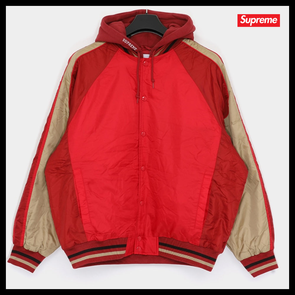 【100%正規品保証 Supreme】Patch Logo Stadium Hooded Jacket
