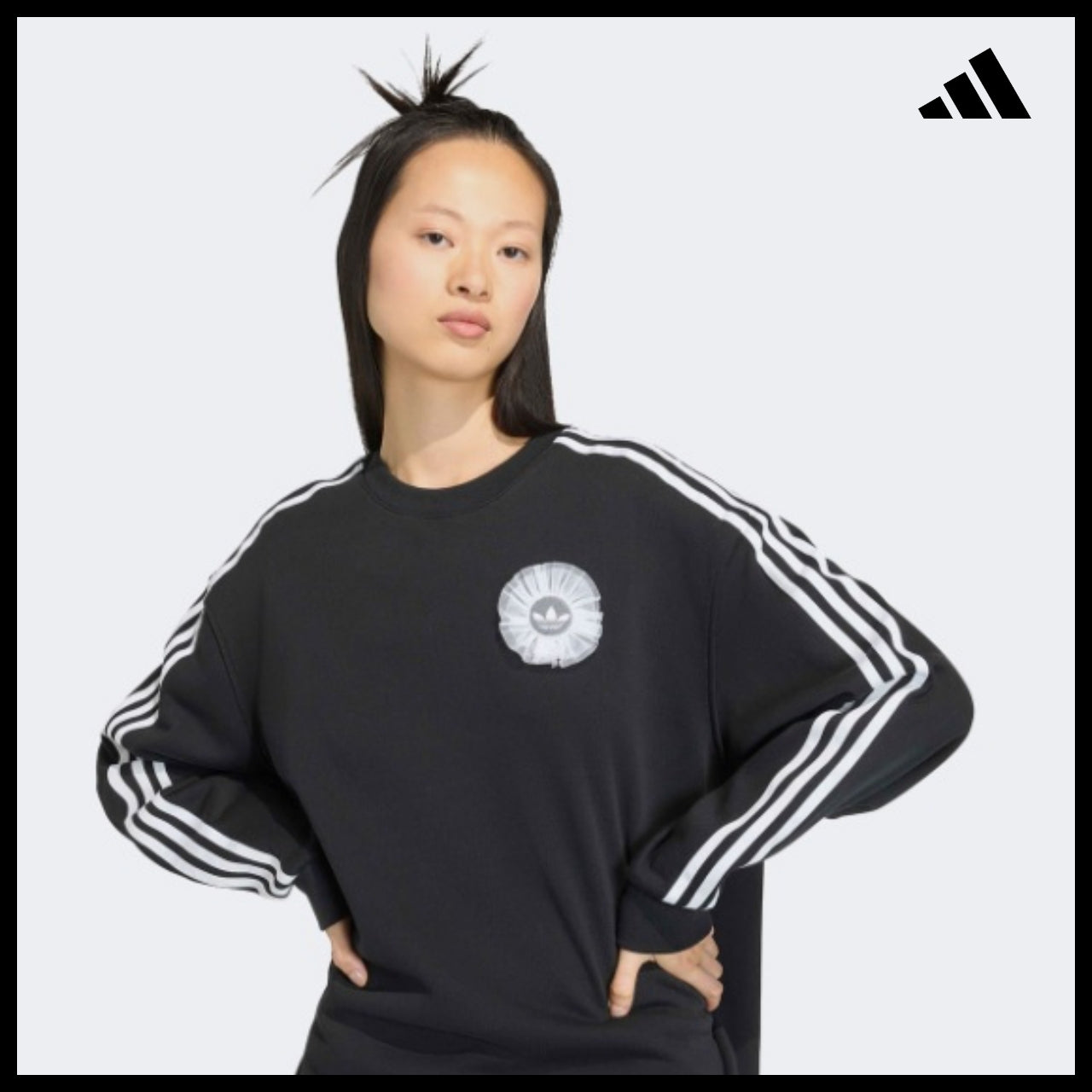 【ADIDAS】Original Lace Branding Crew Sweatshirt KS6470