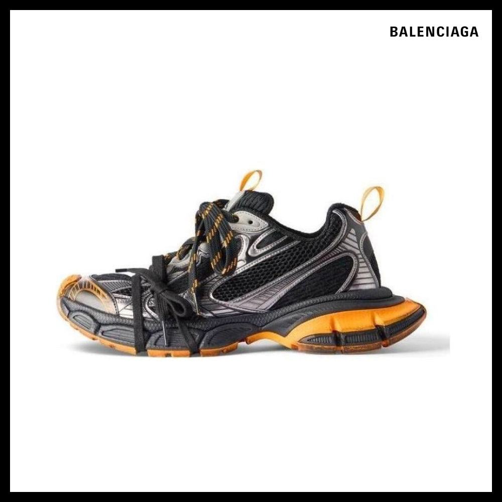 【BALENCIAGA】3XL Sneaker Black Orange Grey Mesh and Polyure