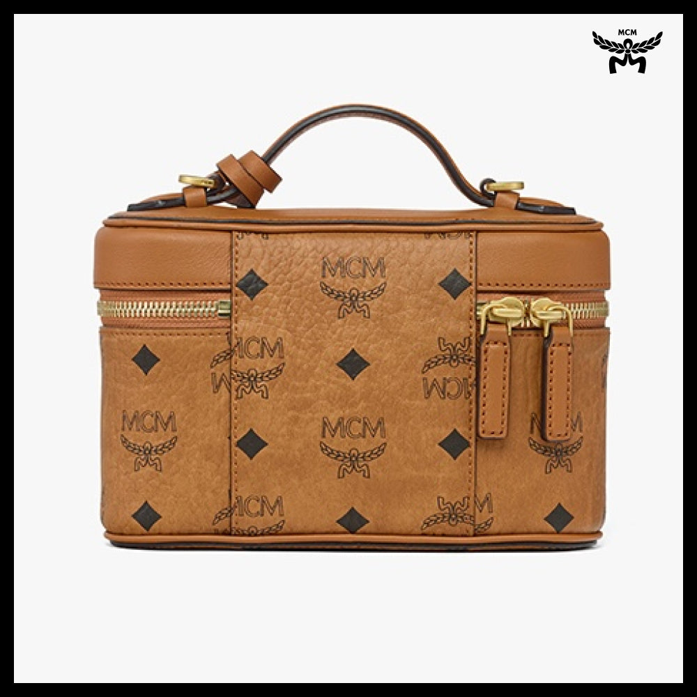 【MCM】Aren visetos leather mix vanity case