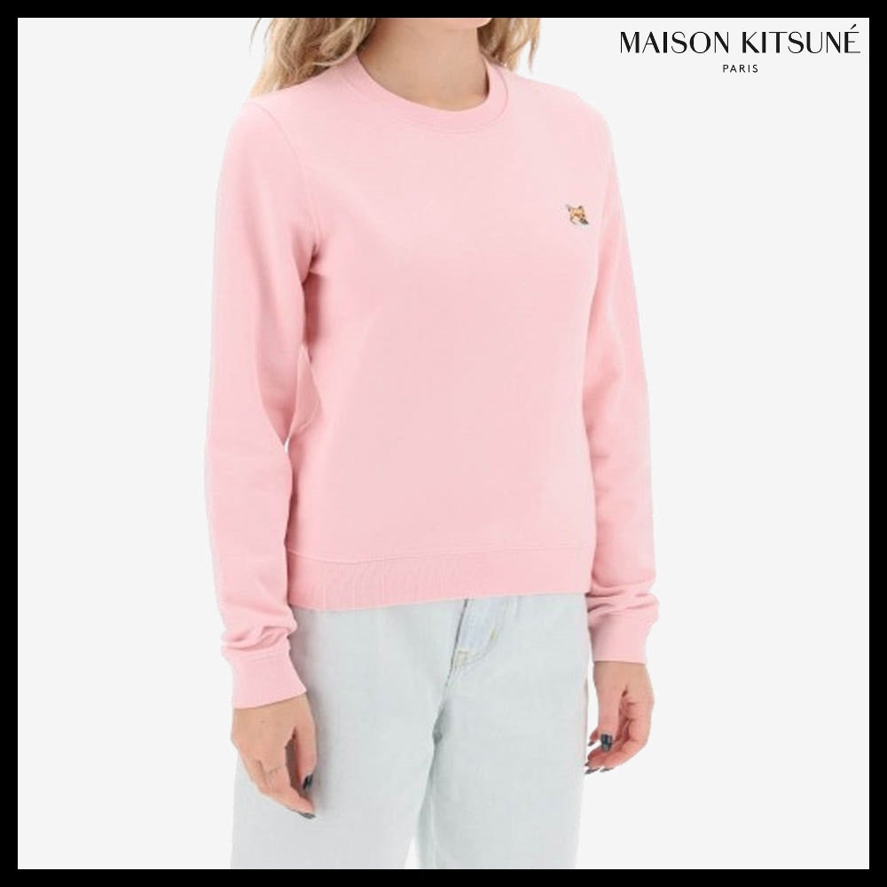 【MAISON KITSUNE】Fox Head Sweatshirt Pink Women