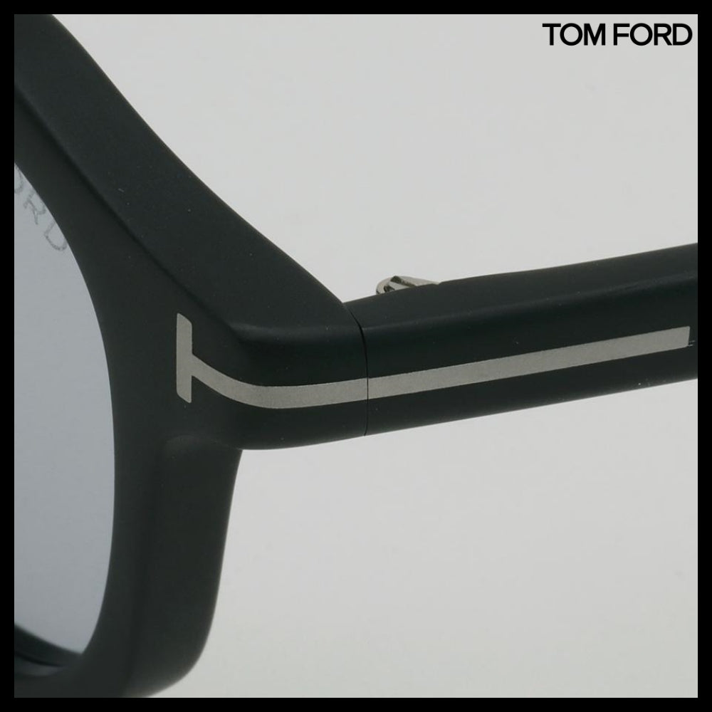 【TOM FORD】Matte Black Horn-Rimmed Sunglasses Grey Tint