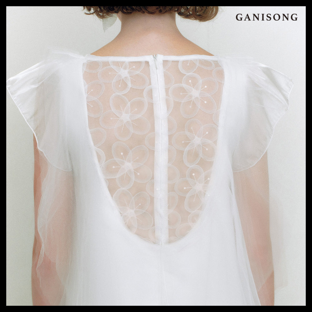 【GANISONG】Bridal Angel Breeze Dress White