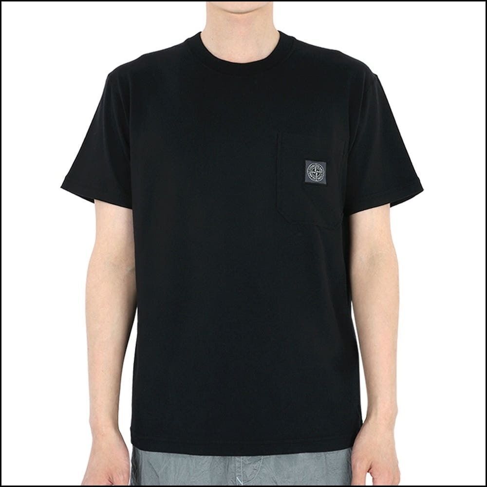 【STONE ISLAND】Logo Patch Fissato Jersey T-Shirt Black