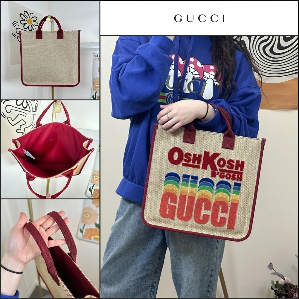 【GUCCI × OSHKOSH 】ロゴ スクエア トートバッグ