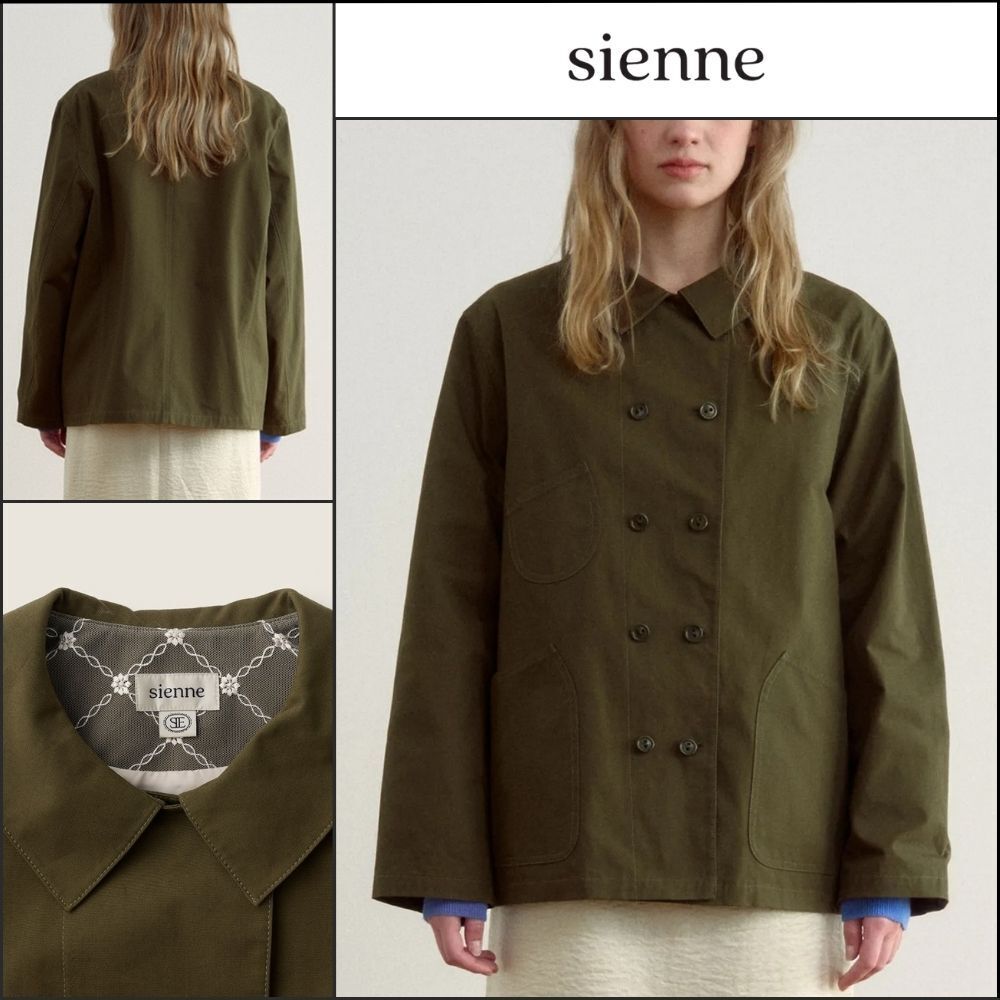 【SIENNE】Ryo Double Breasted Jacket Khaki