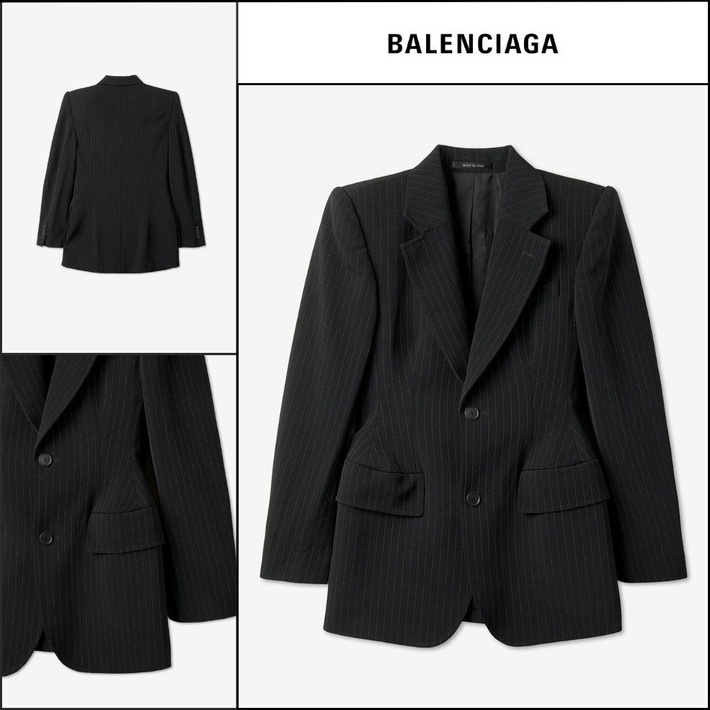 【BALENCIAGA】Hourglass Jacket White Black