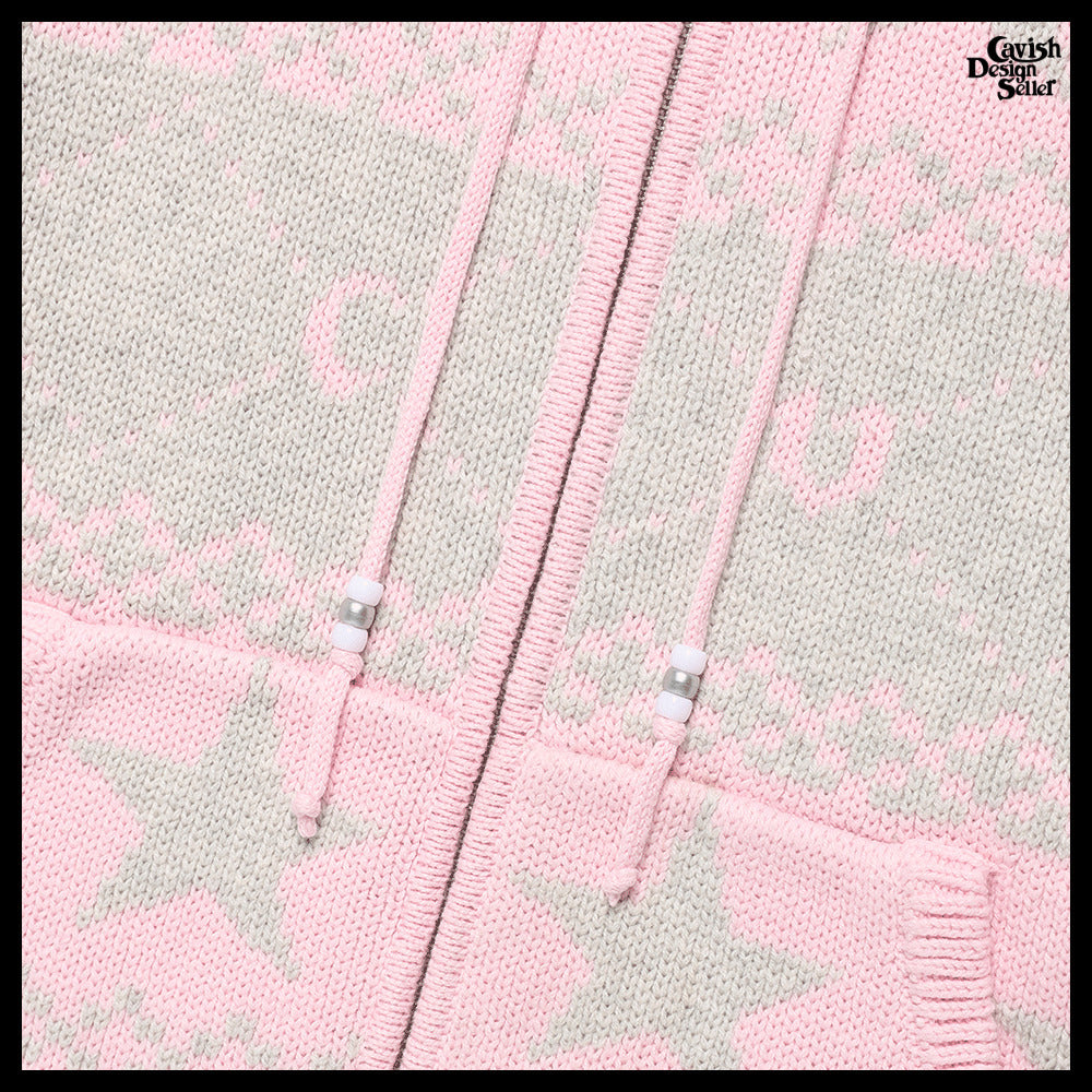 【CAVISH】Nordic Knit Zip-Up Hoodie