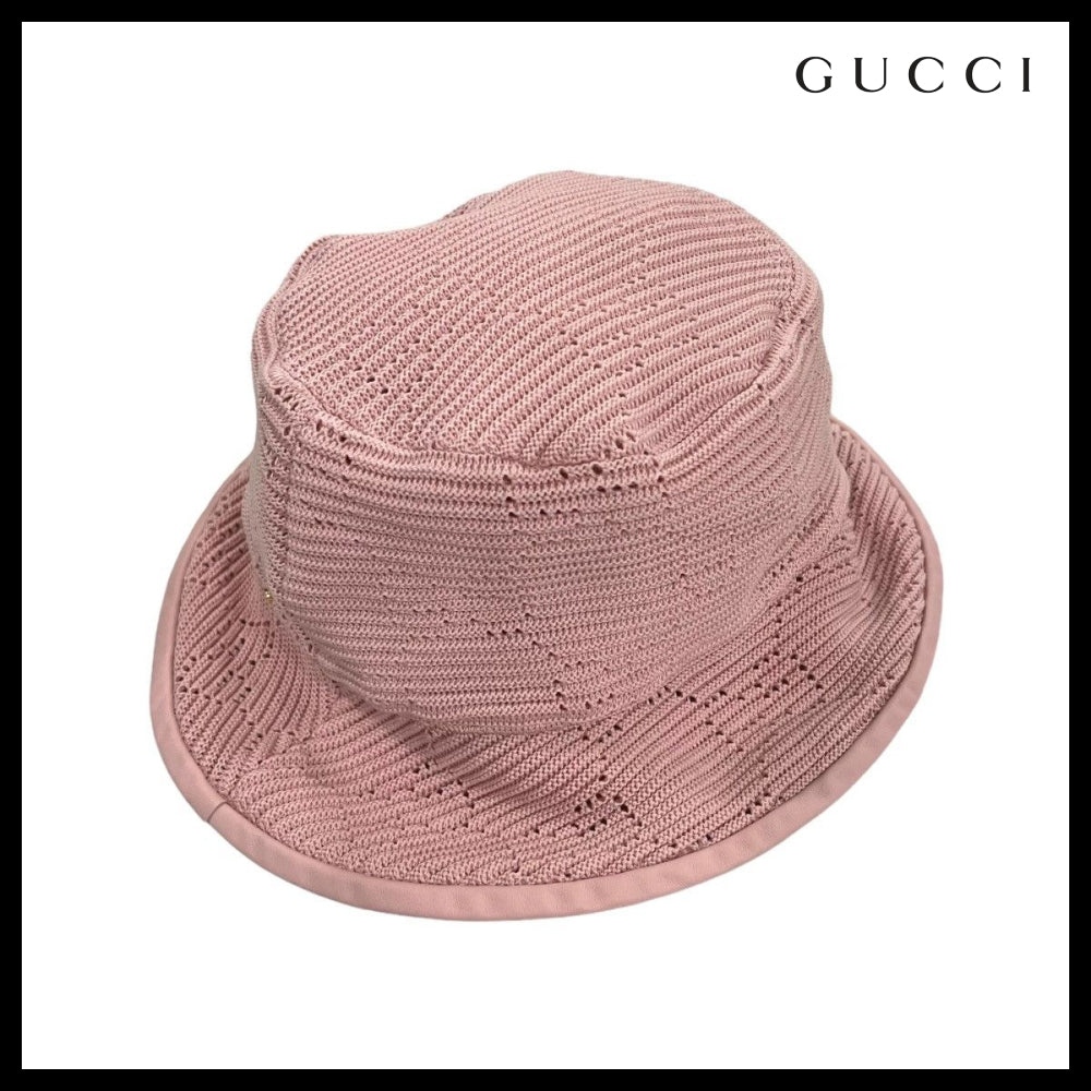 【GUCCI】 Women's GG Cable Cotton Bucket Hat