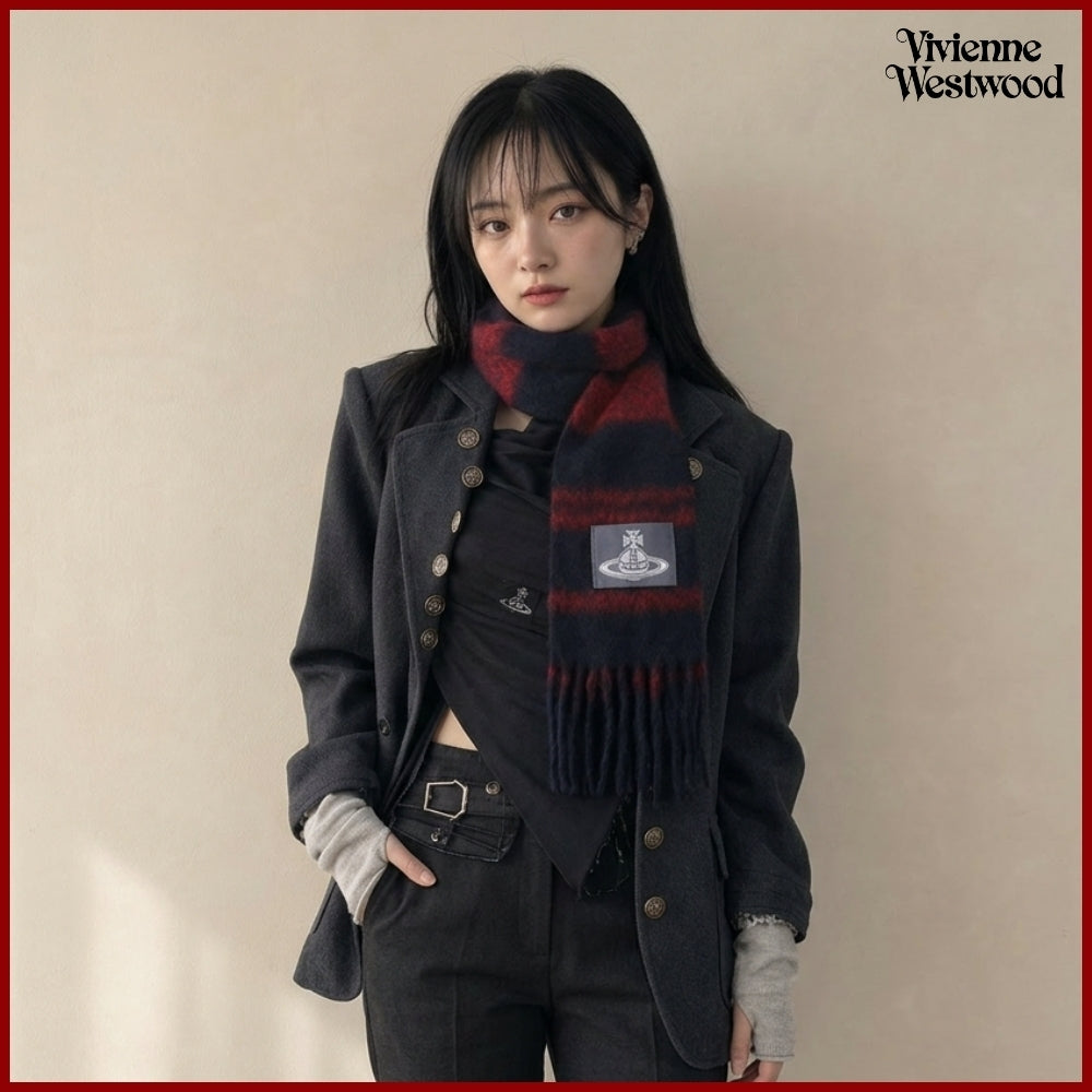 【Vivienne Westwood】 Chunky Stripe Knit Scarf