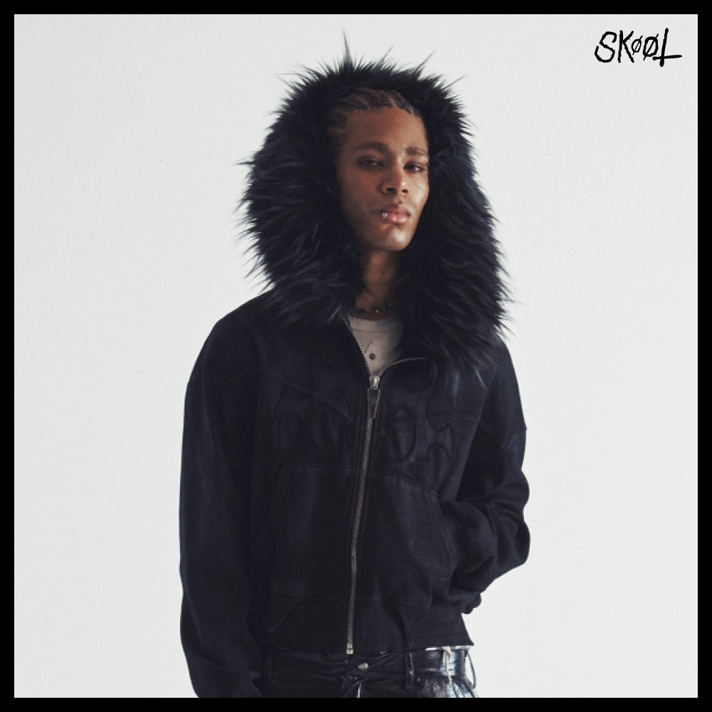 【SKOOT】Mola Fur Zip-up Hoodie