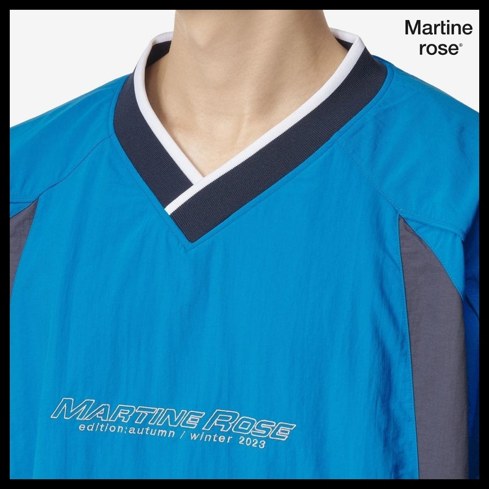【MARTINE ROSE】LOGO PRINT SWEATSHIRT - BRIGHT BLUE:NAVY