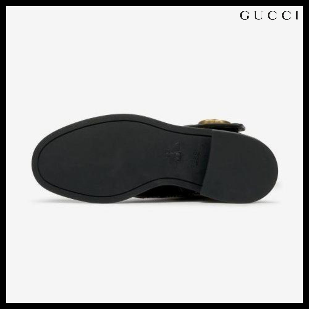【GUCCI】Double G Combat Boots Black GG Supreme